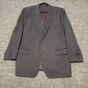 British Tailor Blazer Mens 46R Gray Pinstripe Wool Ermenegildo Zegna 2 Button